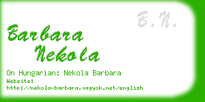 barbara nekola business card